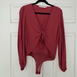 Astr Mauve Knot Front Bodysuit